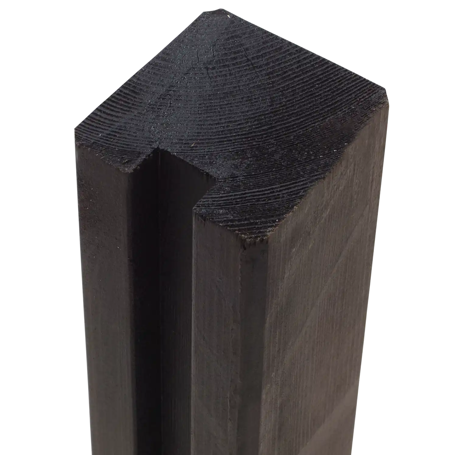 Plus Krydsskåret Profilstolpe m/1 spor 9×9×268 cm i sort RAL 9005