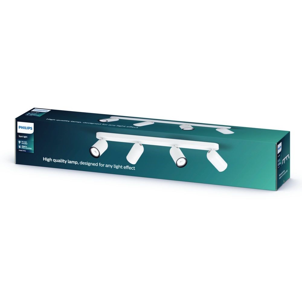 Philips myLiving Pongee Lofts-/vægspot x 4 i hvid