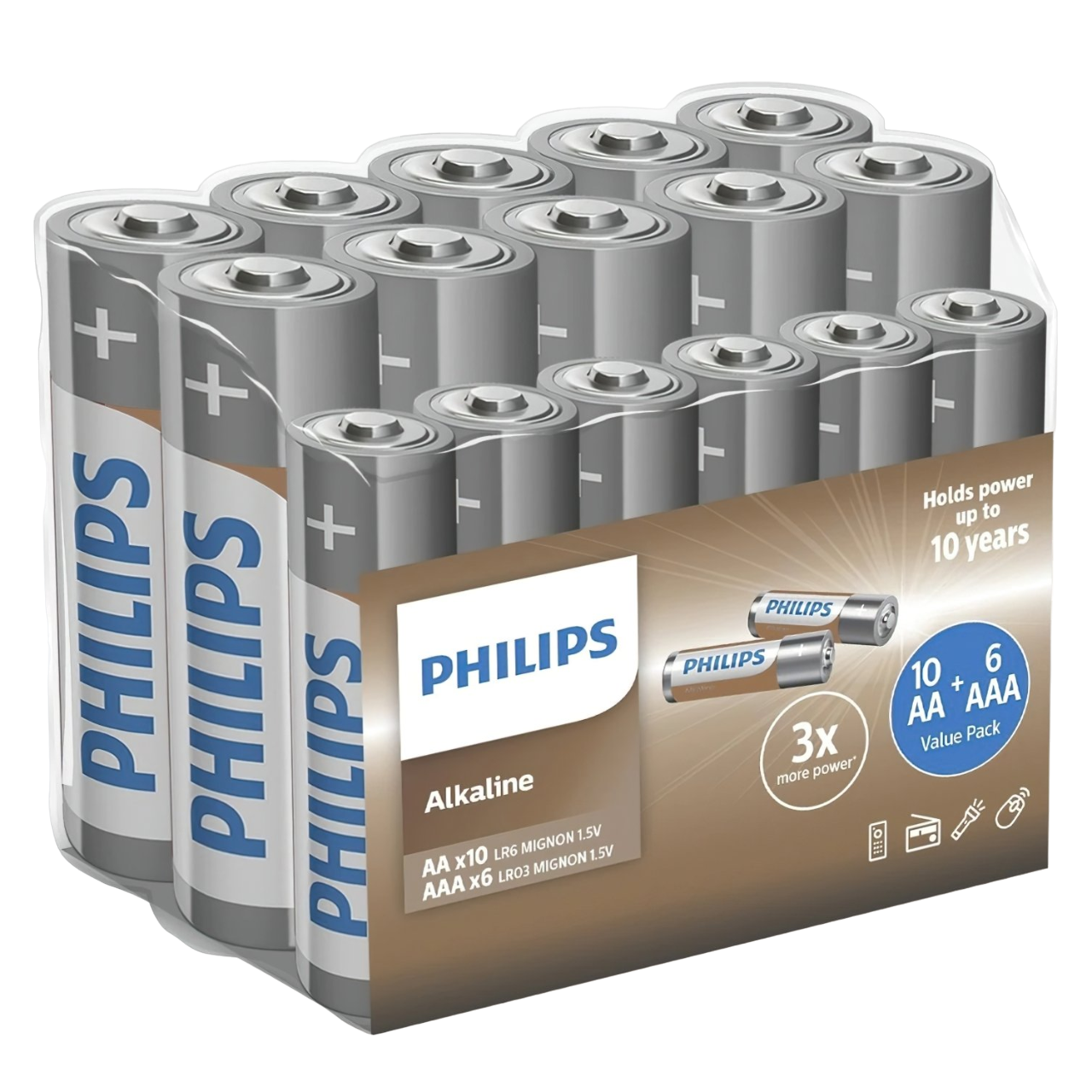 Philips AA+AAA Batteri - 16 stk.