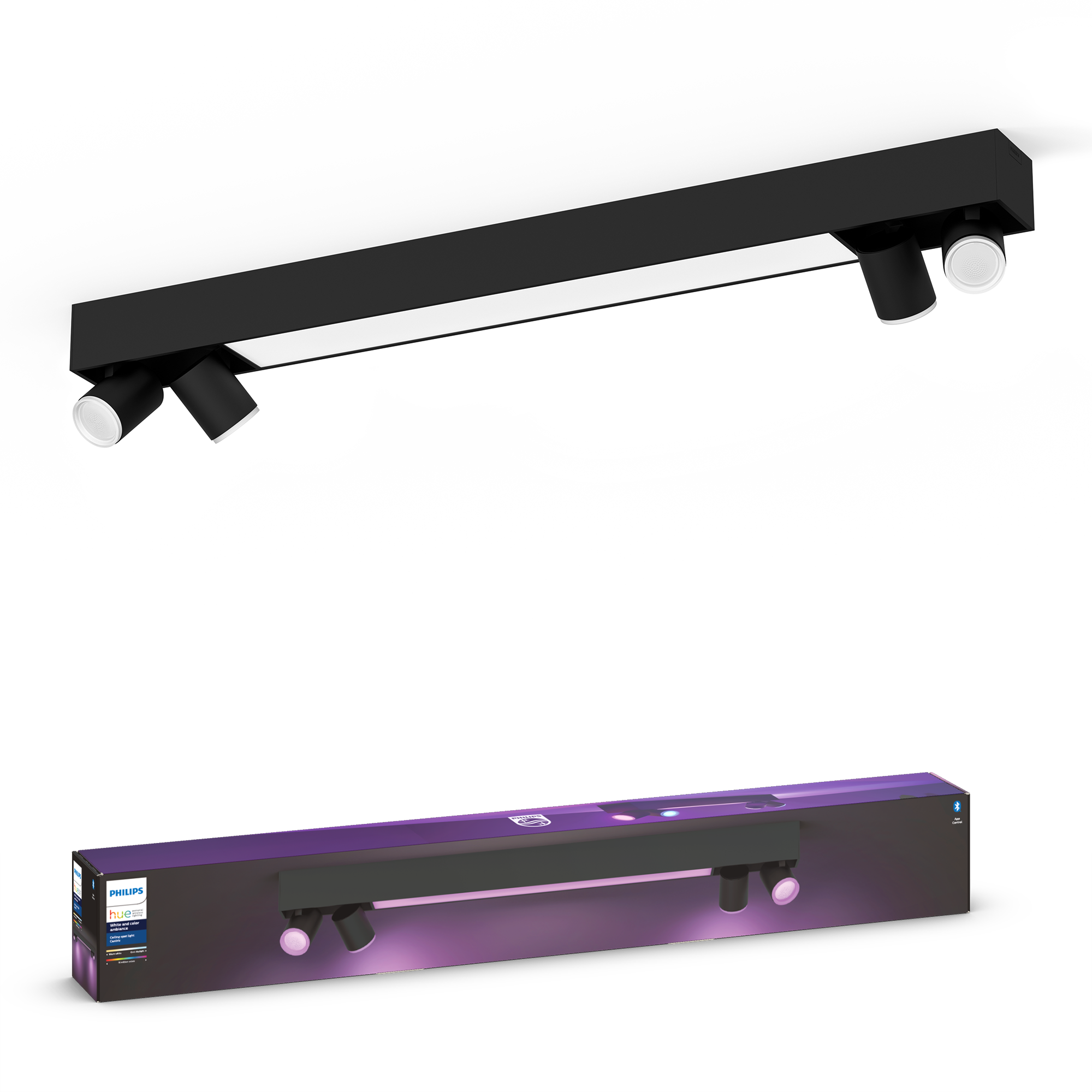 Philips Hue Centris WCA BT Loftslampe med 4 spots i sort
