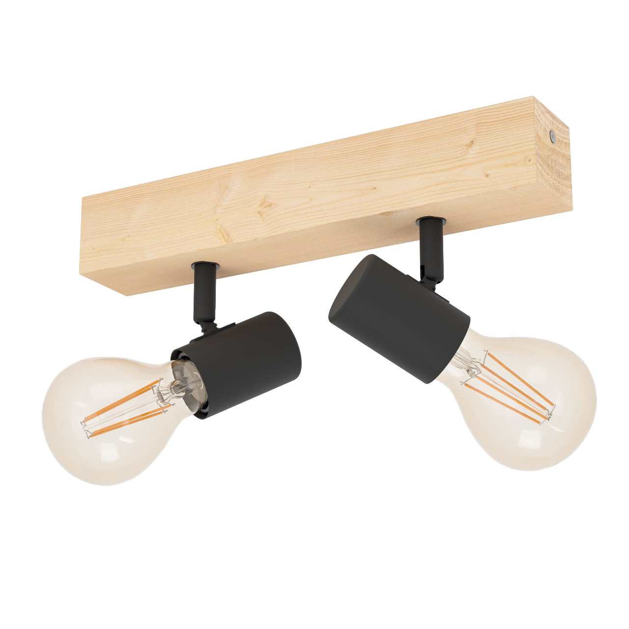 EGLO Townshend Spotlampe 2 i træ/sort