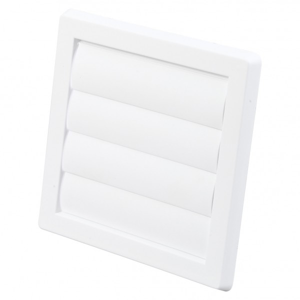 Lamelventil i plast hvid 15 x 15 cm