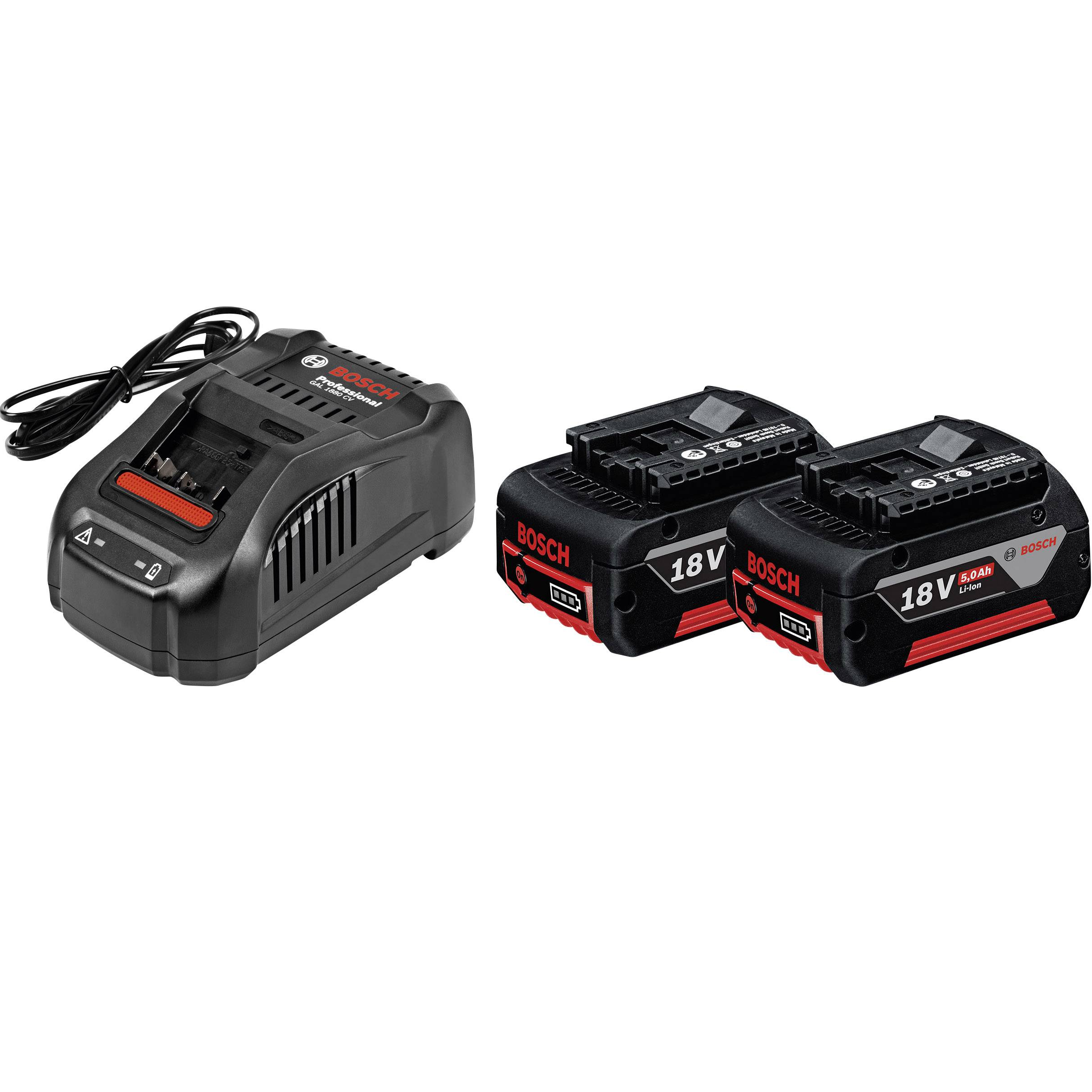 Bosch Professional Startsæt GBA 18V 2 x 5,0 Ah batteri og hurtiglader