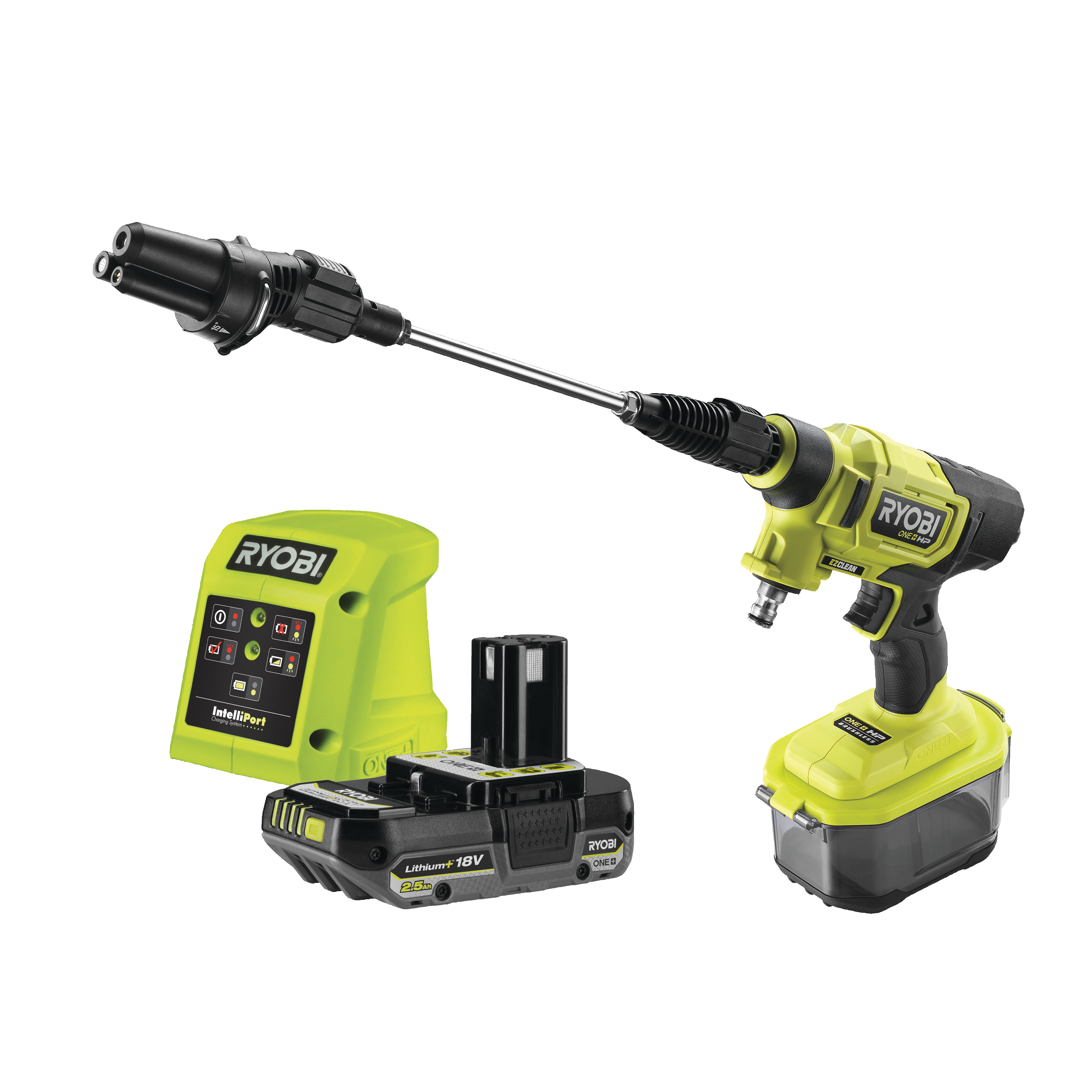 Ryobi RY18PWX41A-125 ONE+ 18V HP Trykrenser med 2,5Ah batteri og lader