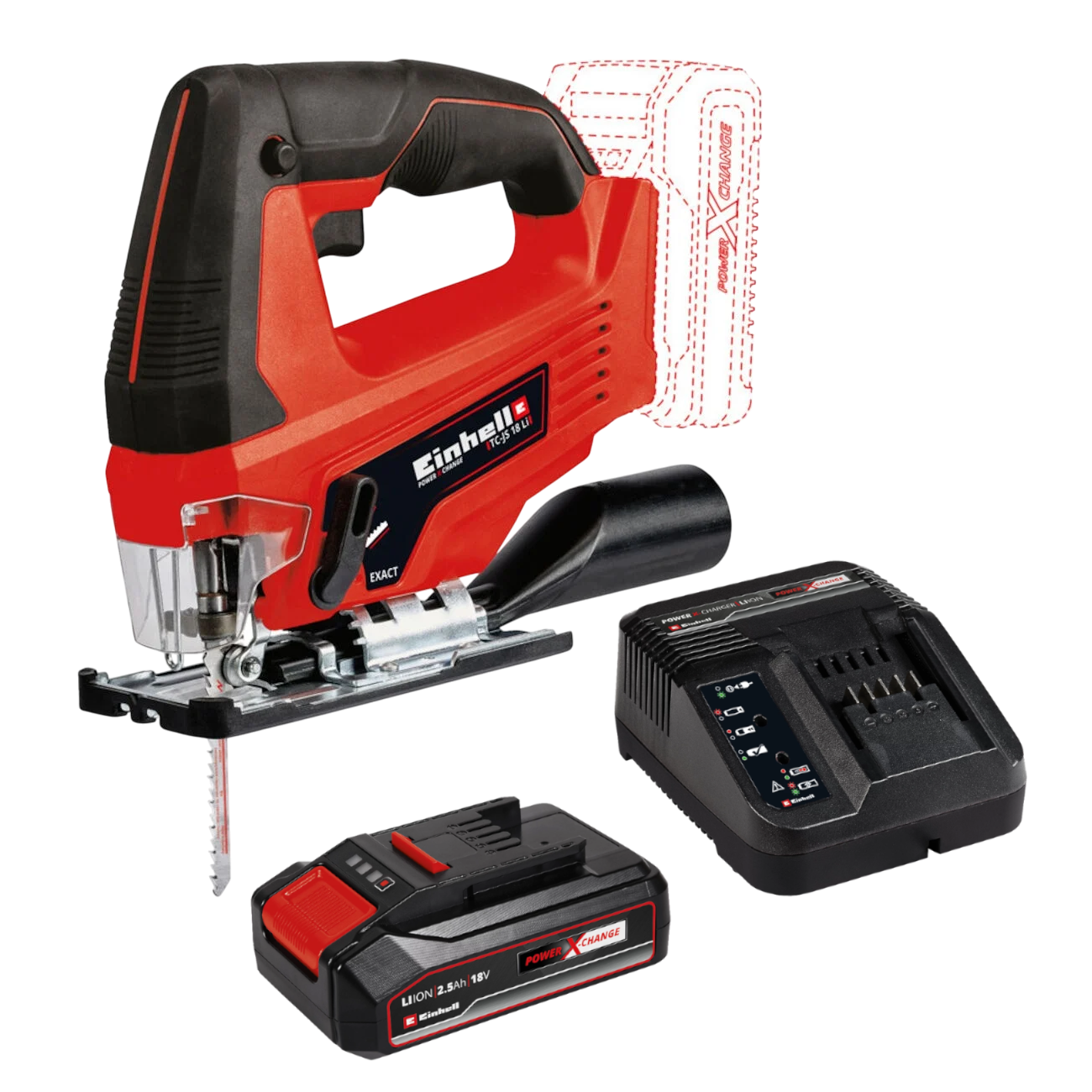 Einhell TC-JS 18 Li Stiksav med 2,5Ah batteri og lader