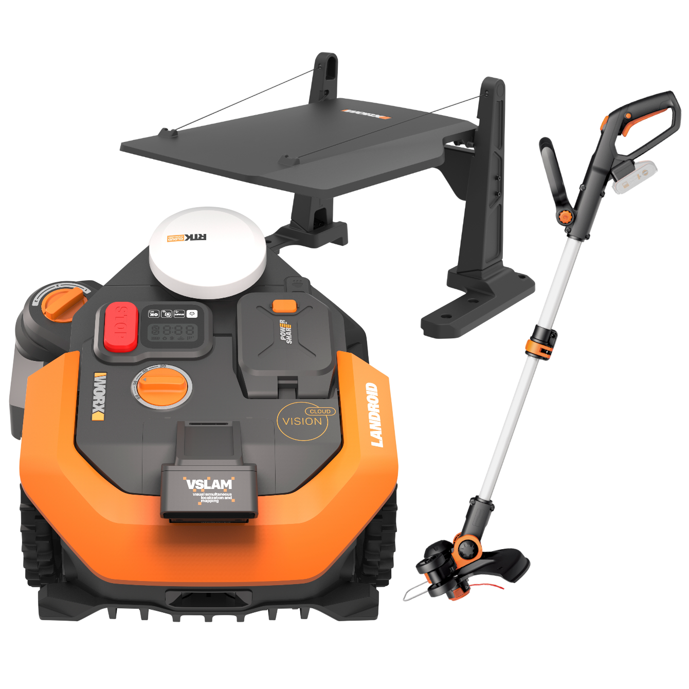 Worx WR306E.1 Vision Cloud AI RTK 600 Robotplæneklipper inkl. garage og græstrimmer