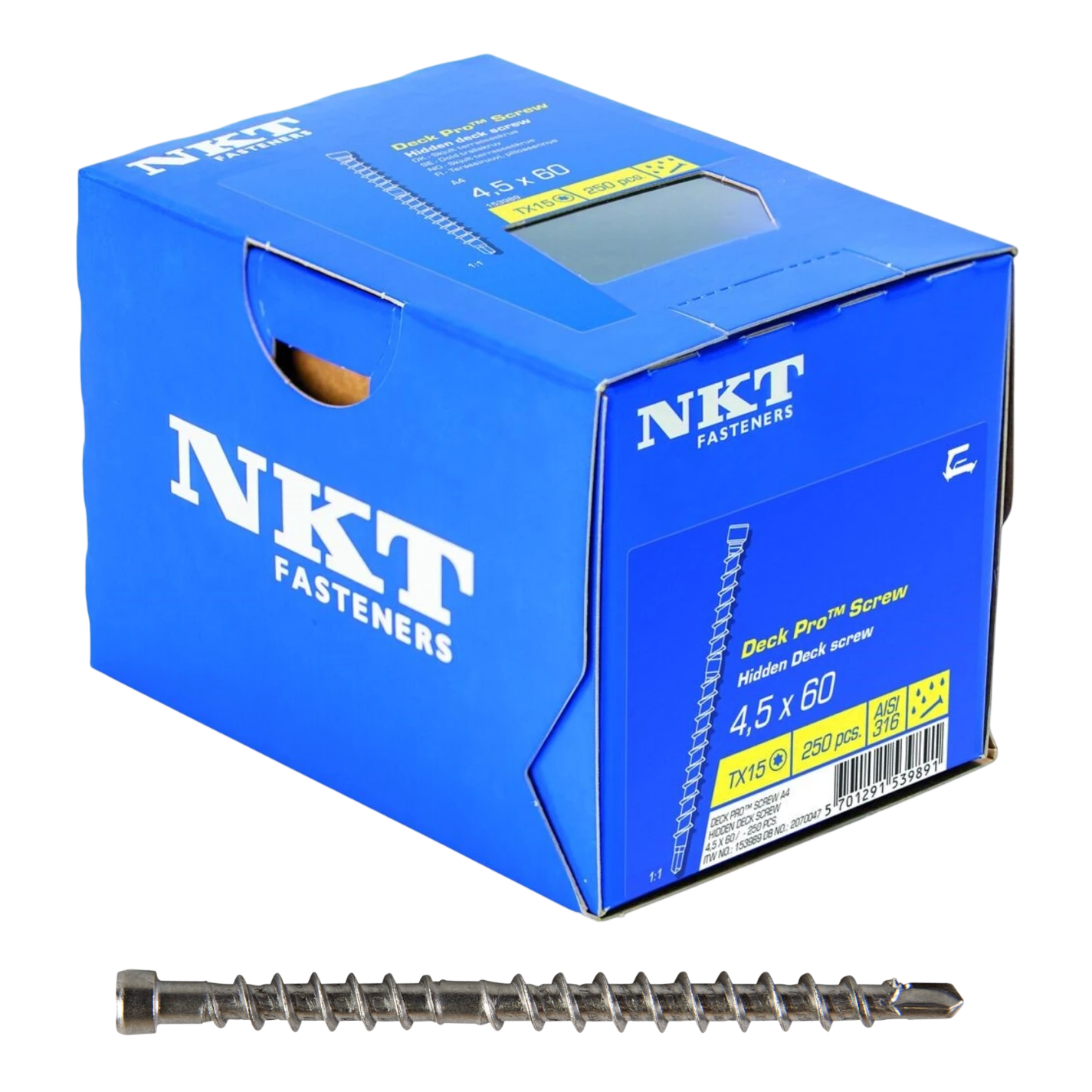 NKT Deck Pro Terrasseskrue 4,5x60 mm TX15 - 250 stk.