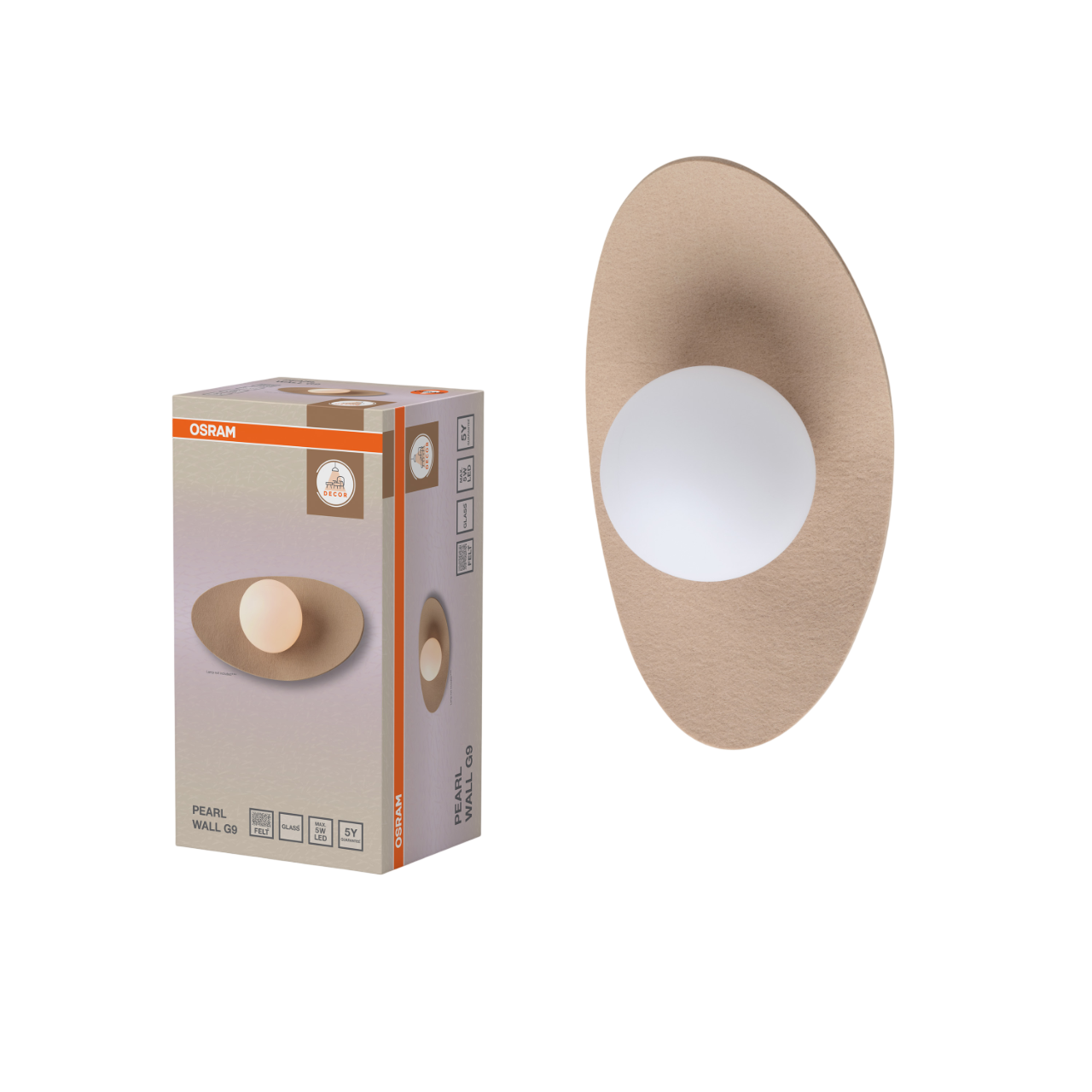 Osram Decor Pearl Væglampe i beige