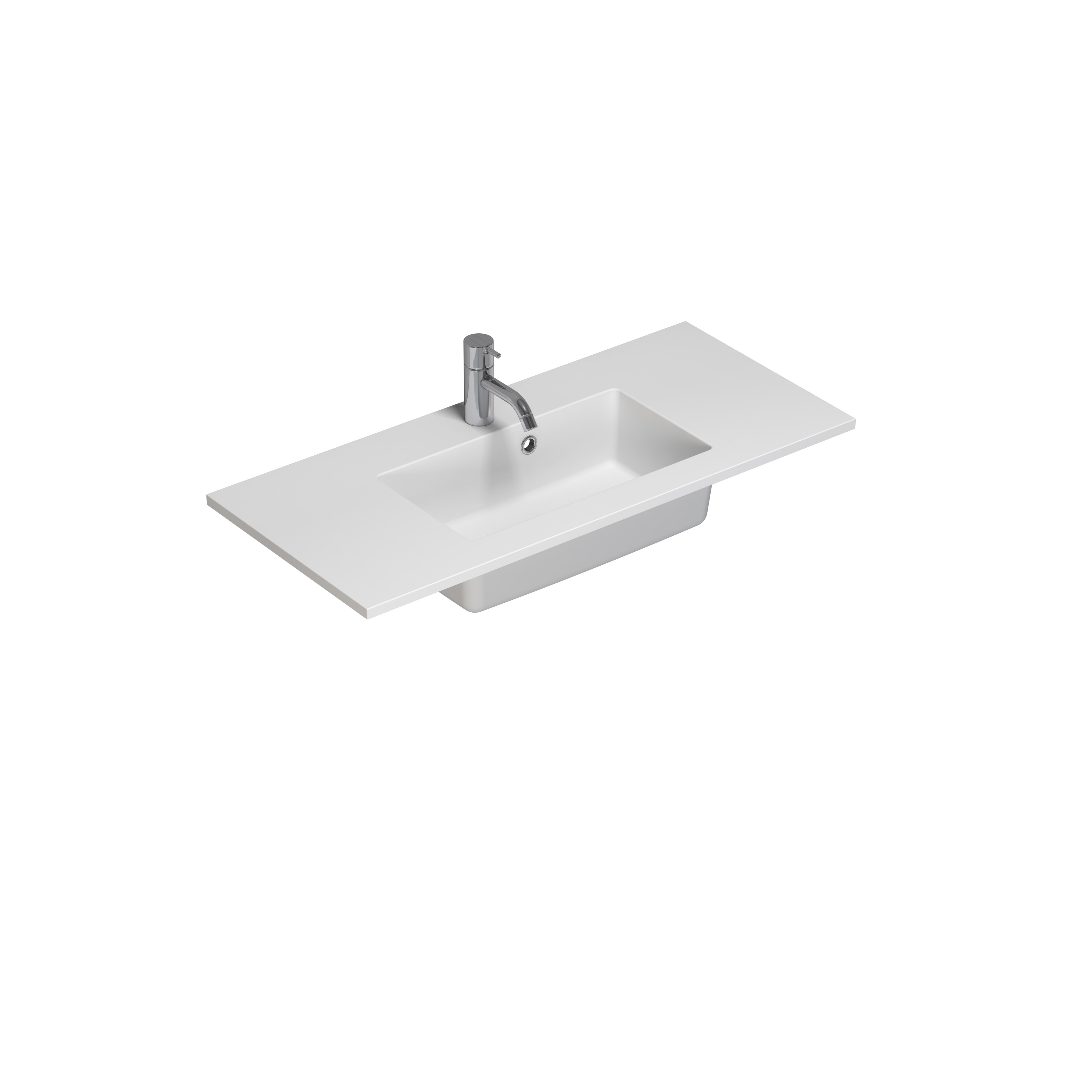 Scanbad Delta Mini Micca håndvask 80 cm solid surface hvid