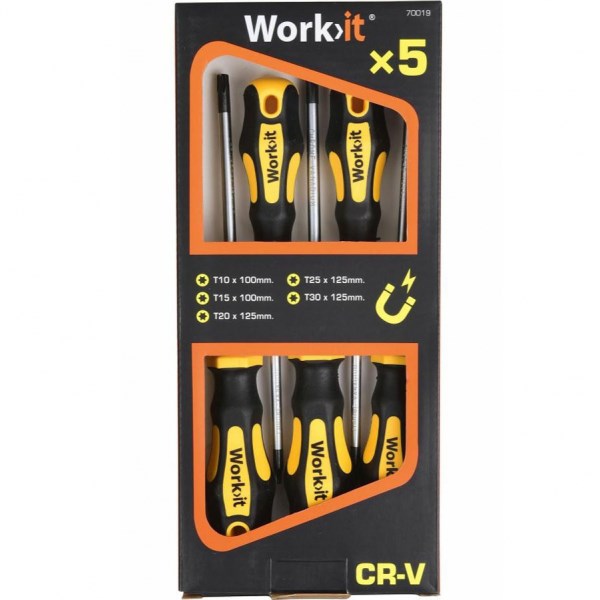 Work>it Skruetrækkersæt Torx 5 dele