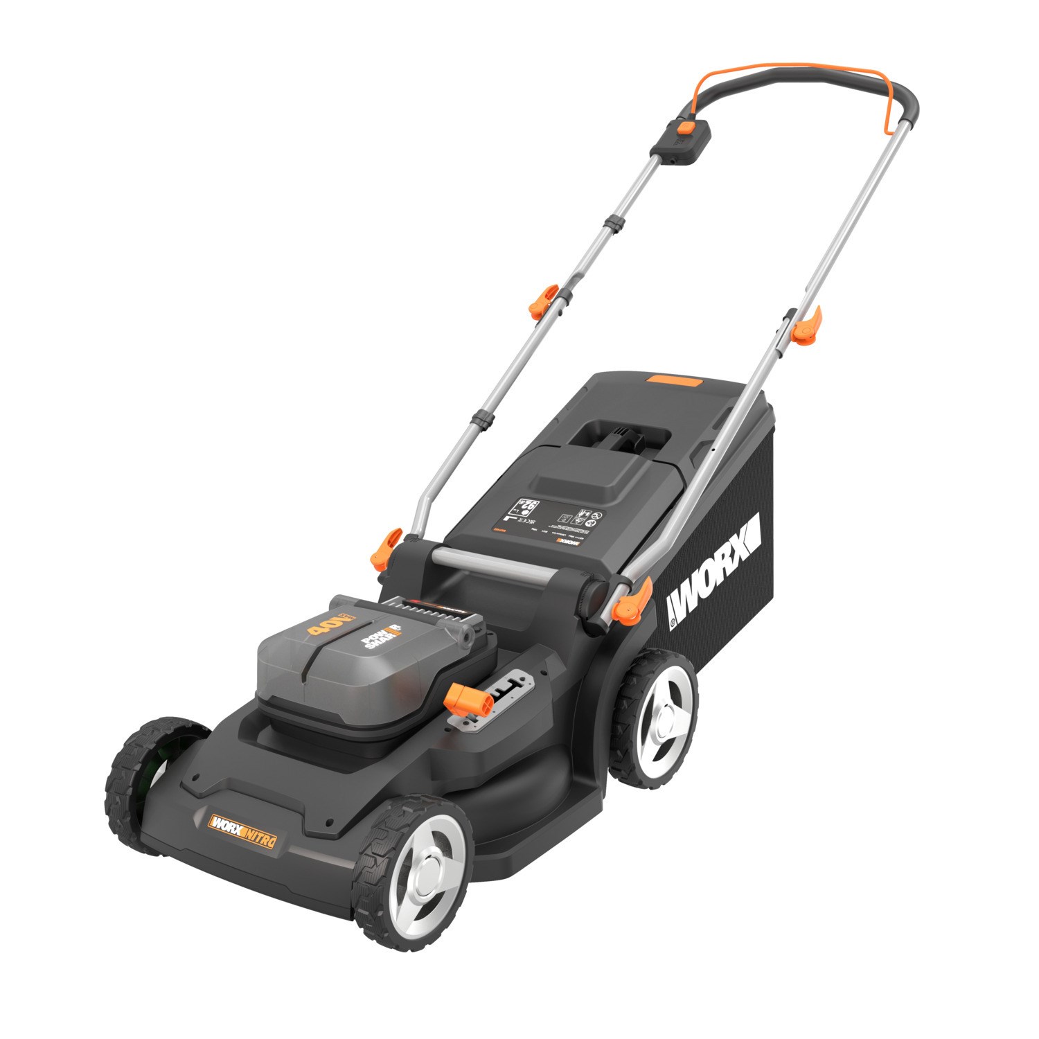 Worx WG745E 20V PowerShare Plæneklipper 2x20V med 2 stk. 4,0Ah batteri og lader
