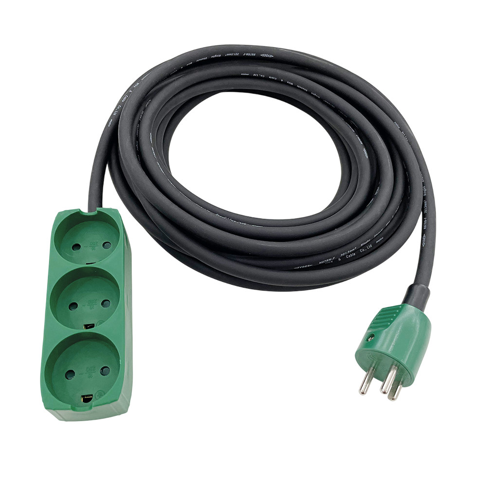 Gripo Kabelsæt neopren med jord 3-stik 10M