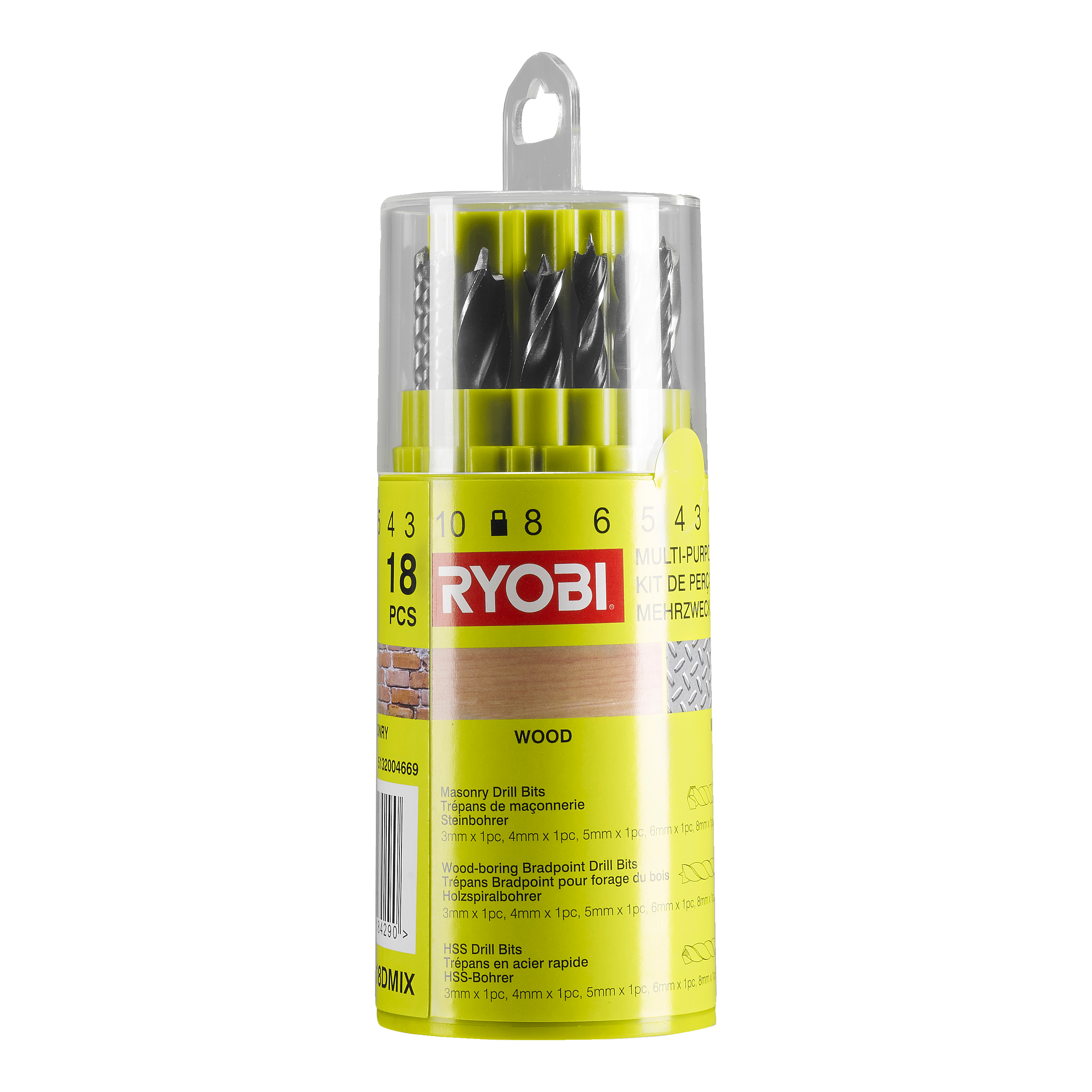Ryobi RAK18DMIX Borsæt med 19 dele