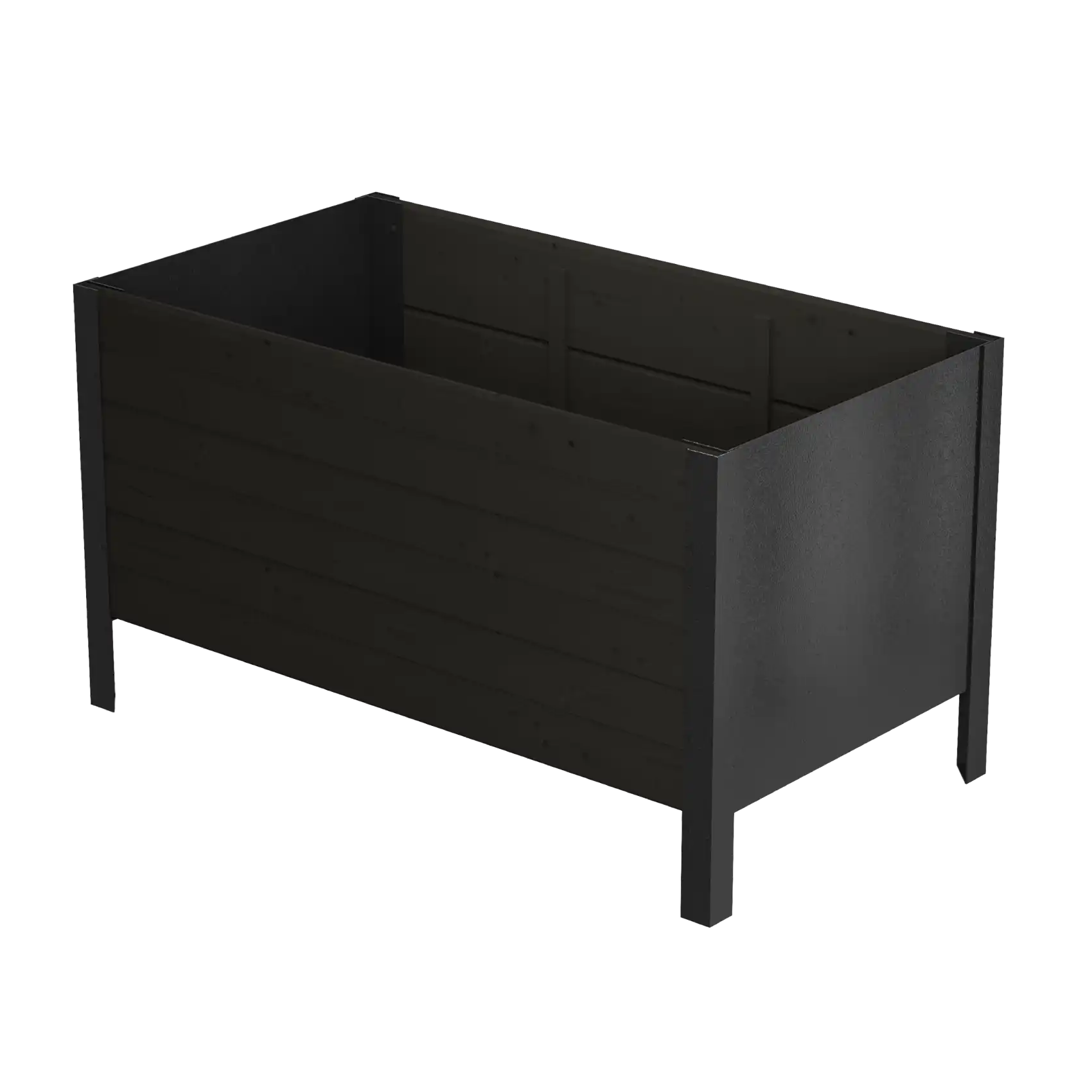 Plus Classic Plantekasse 83 cm med stålgavle i sort (RAL 9005)