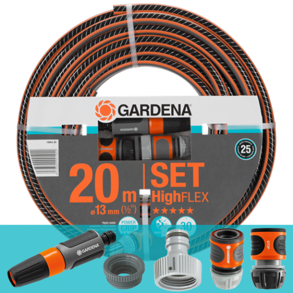 Gardena Comfort HighFlex slange 1/2" 20 m med tilbehør - 18064-20