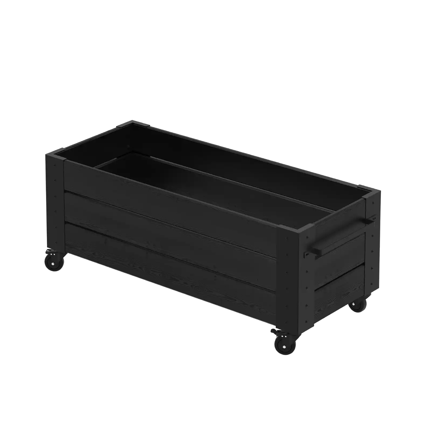 Plus Cubic Blomsterkasse med hjul 120×50×48 cm i sort