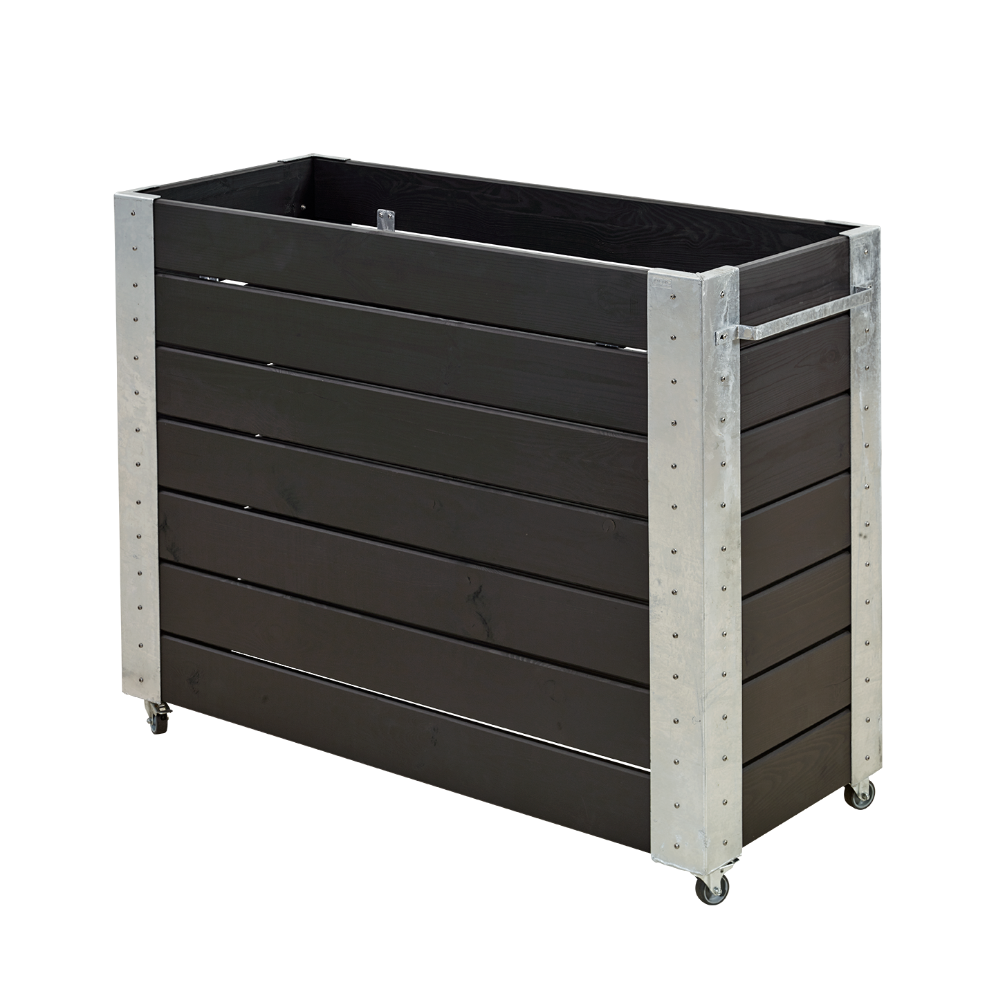 Plus Cubic Blomsterkasse med hjul 50×120×95 cm - Sort