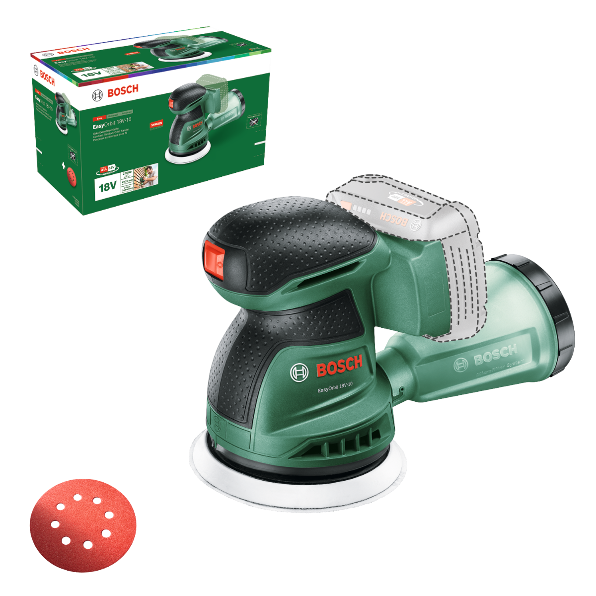 Bosch EasyOrbit 18V-10 Excentersliber – Solo