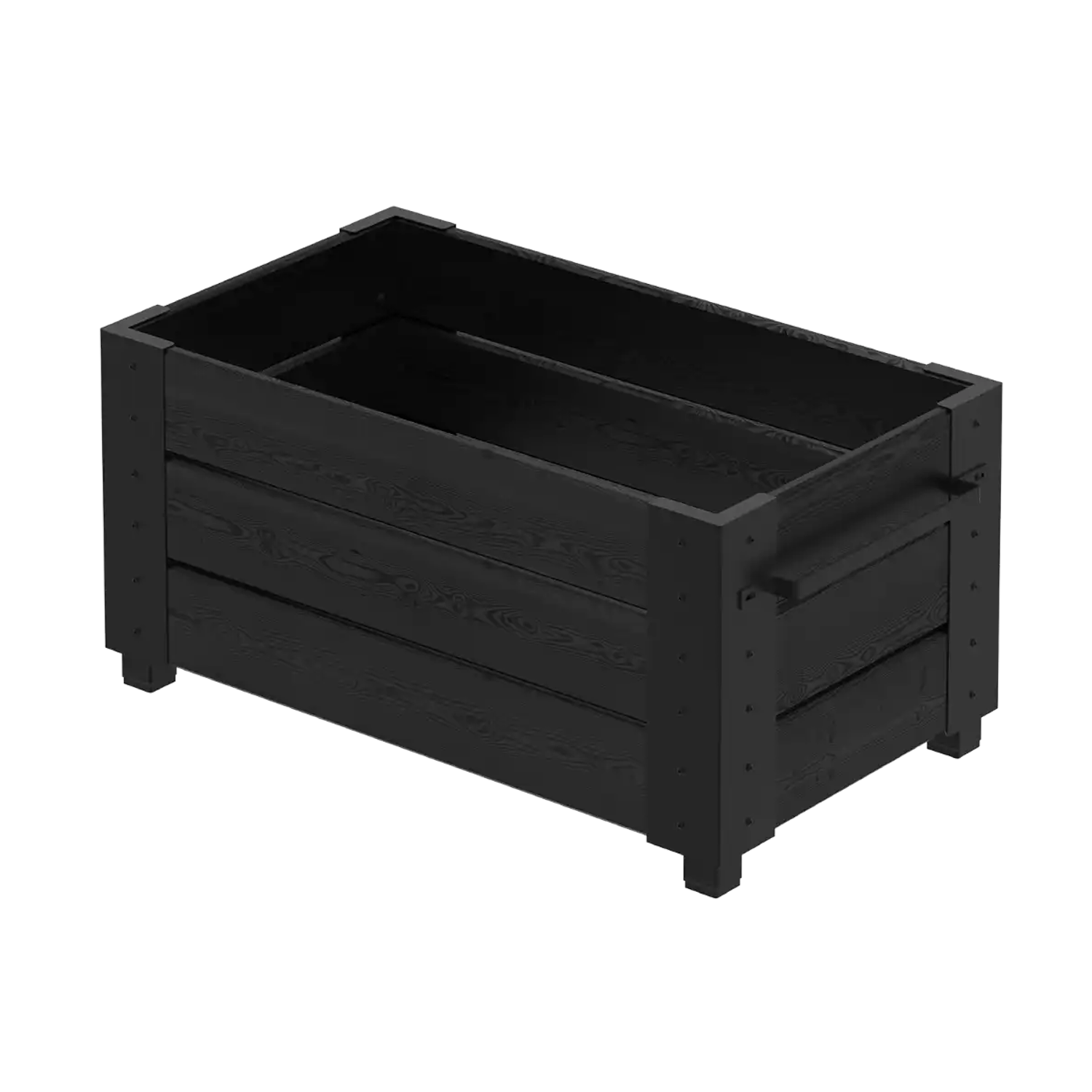 Plus Cubic Blomsterkasse med fødder 87×50×42 cm i sort