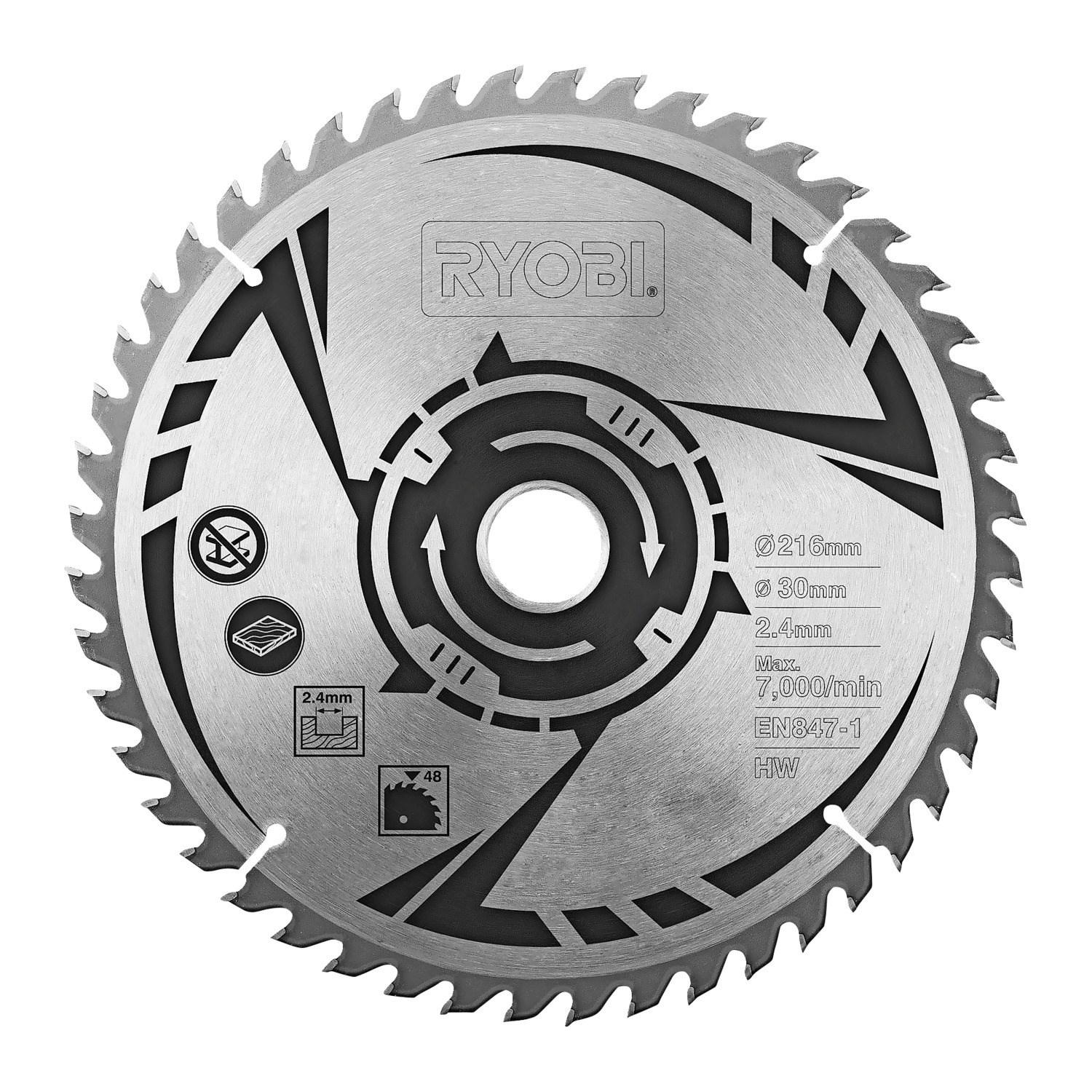 Ryobi SB216T48A1 216x30 MM Savklinge Til Kap-/Geringssav 48 Tænder