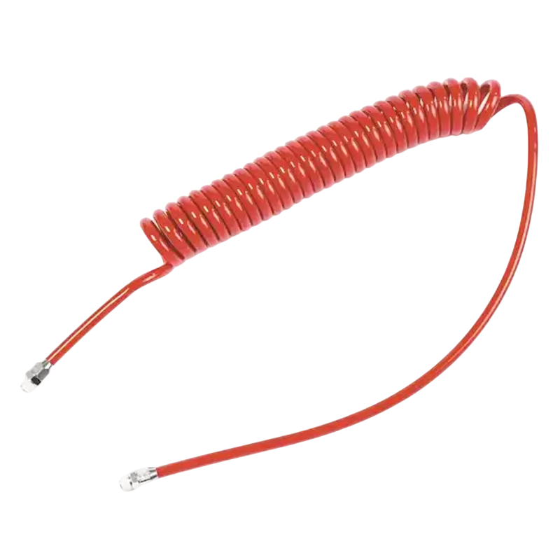 Rectus PUR Spiralslange i rød - 6,5/10 mm x 5/4 m med 1/4" fittings