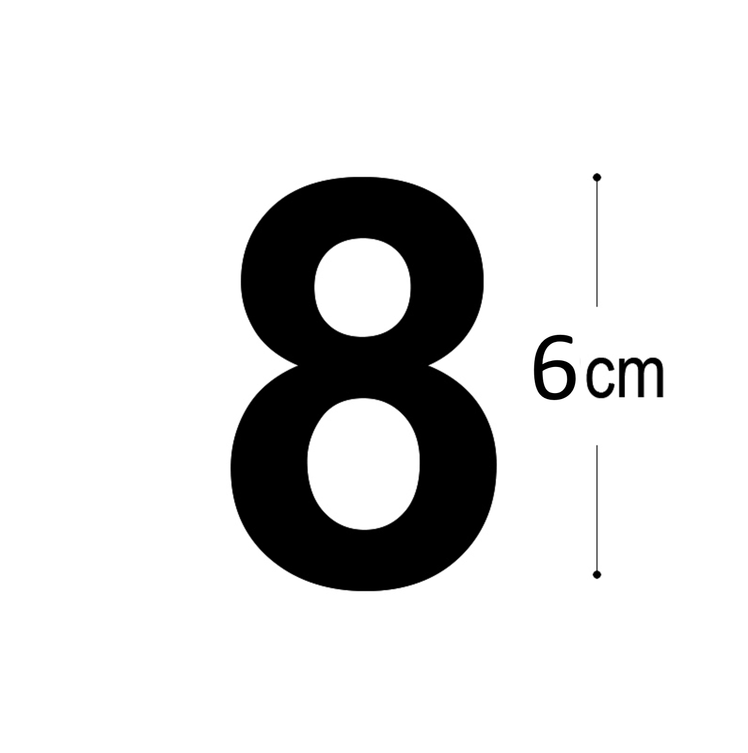 Allux Folietal nr. 8 i sort 6 cm