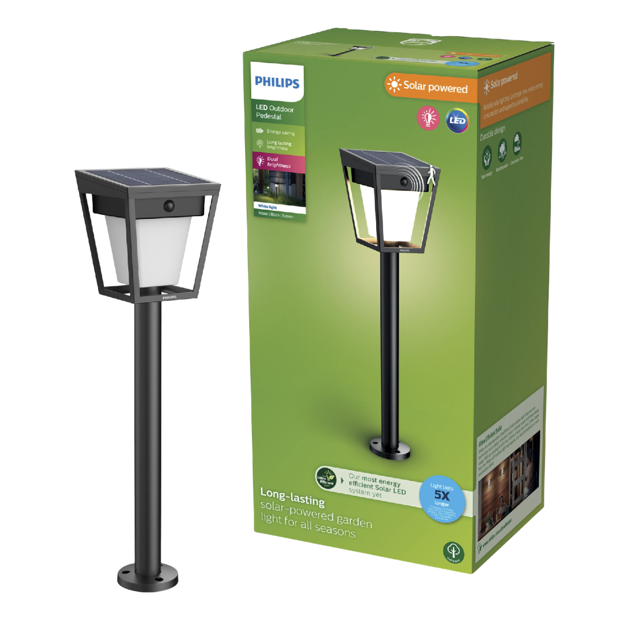 Philips Nissa Solcelle Bedlampe i sort