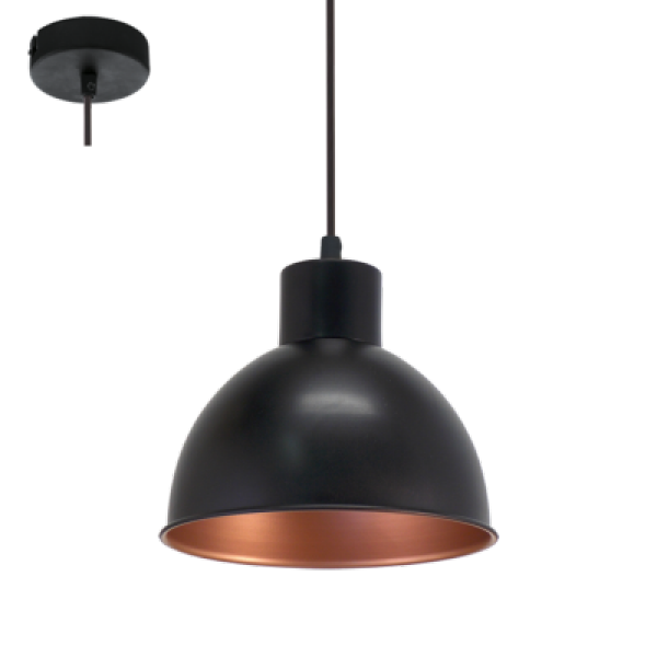 Eglo Truro1 pendel Ø21 i sort/kobber - 49238