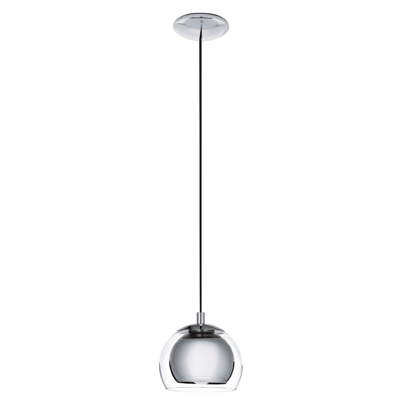 EGLO Rocamar Pendel i krom/klar glas