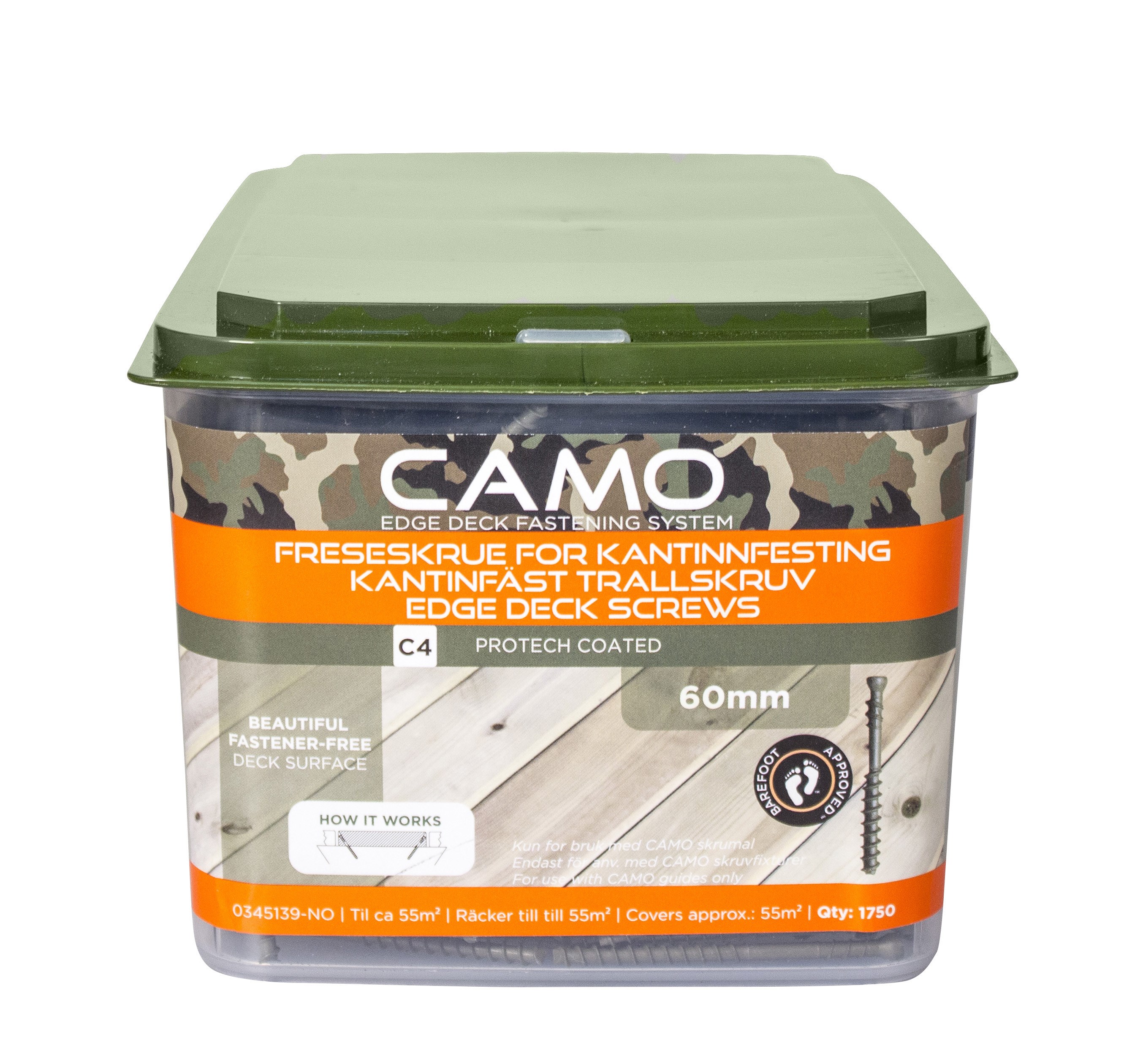 Camo Terrasseskrue Protech 1750 stk. inkl. 2 stk. bits