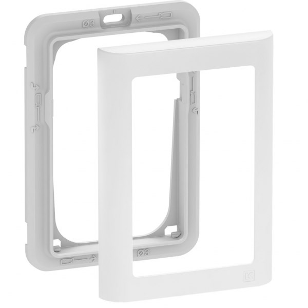 LK FUGA Soft designramme med monteringsramme 1 1/2 modul hvid
