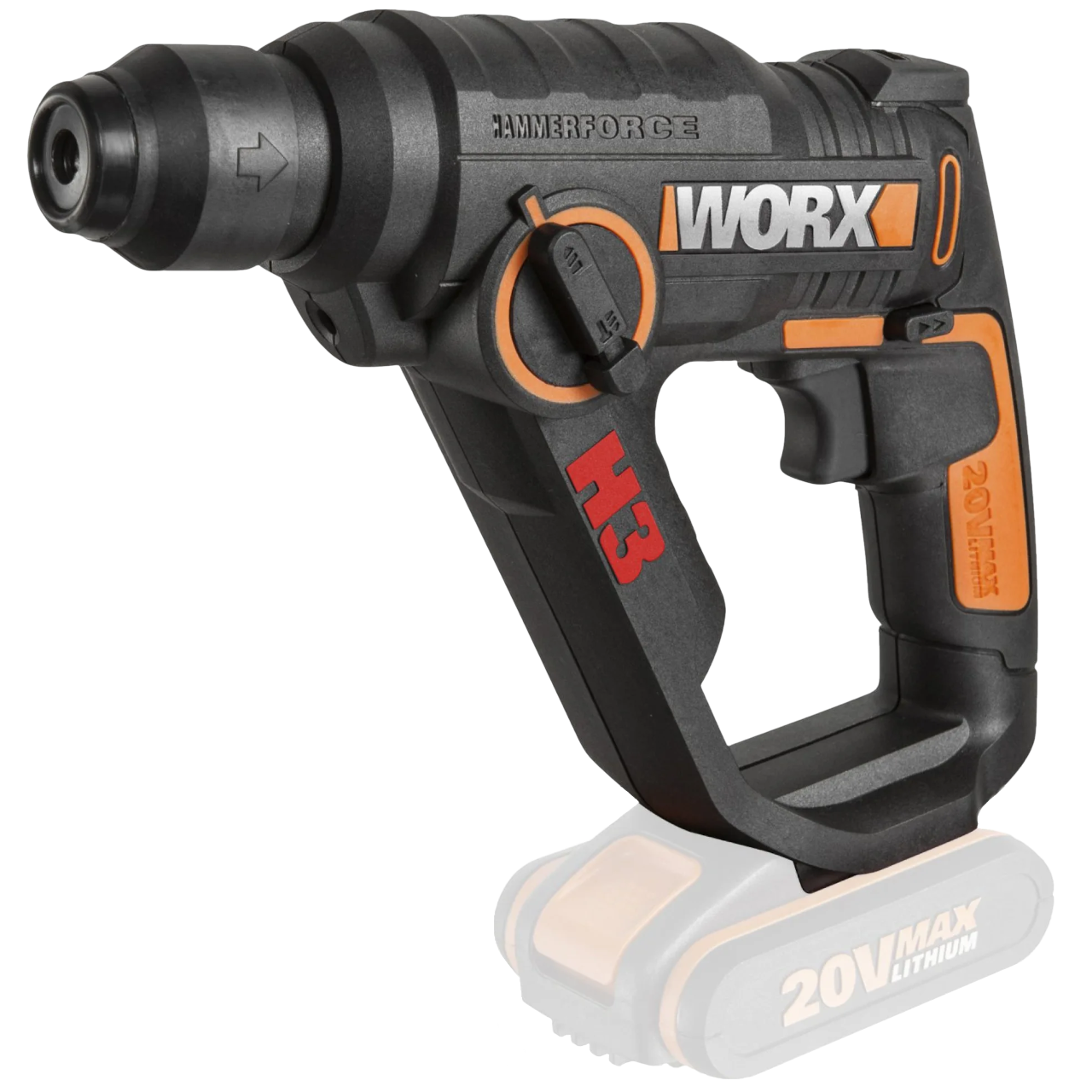 Worx WX390.9 20V PowerShare H3 Borehammer – Solo