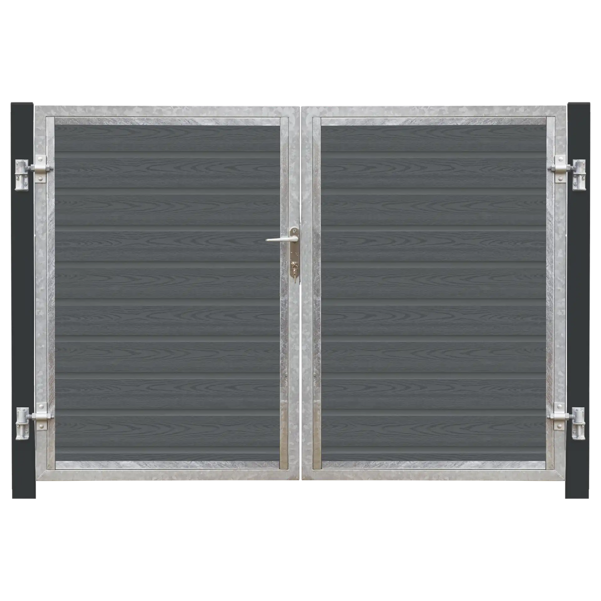 Plus Artura Komposit dobbeltlåge 213×135 cm m/gråsorte stolper til nedstøbning