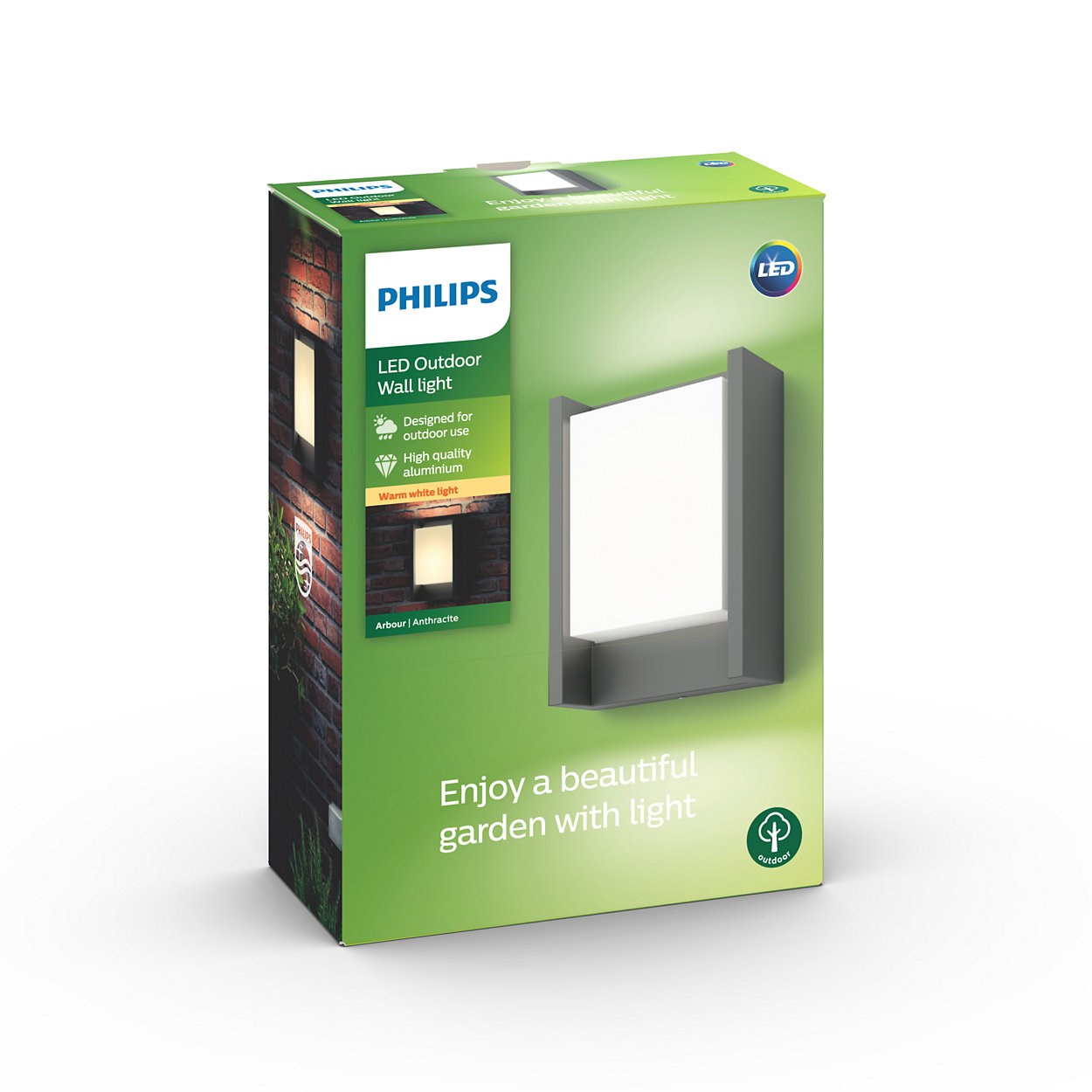 Philips myGarden Arbour LED udendørs væglampe i antracitgrå - 164609316