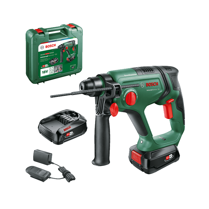 Bosch Universal Hammer 18V med 2 stk. 2,5Ah batteri og lader