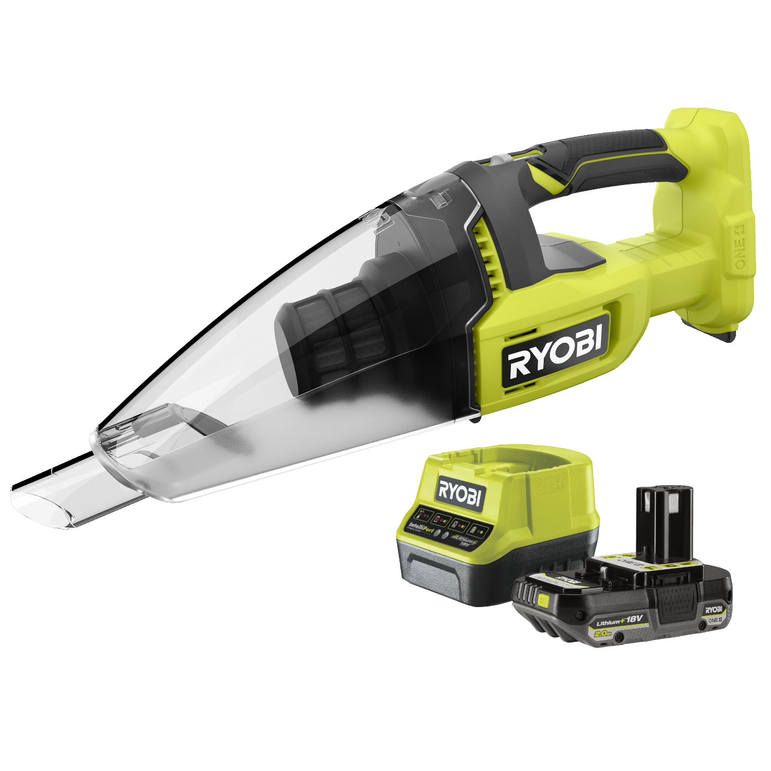 Ryobi RHV18-0 ONE+ 18V Støvsuger med 2,0Ah batteri og lader