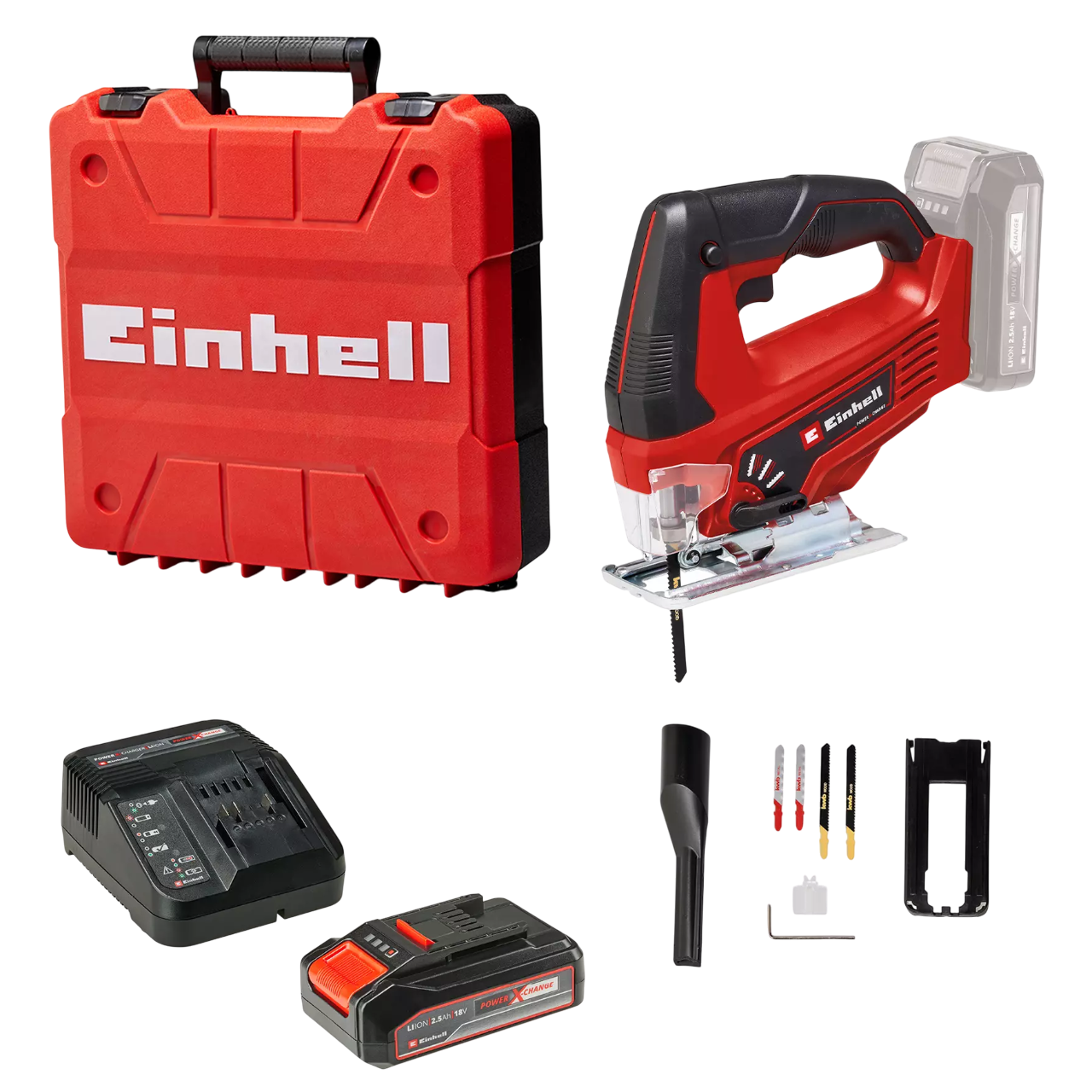 Einhell TC-JS 18 Li Stiksav med 2,5Ah batteri og lader