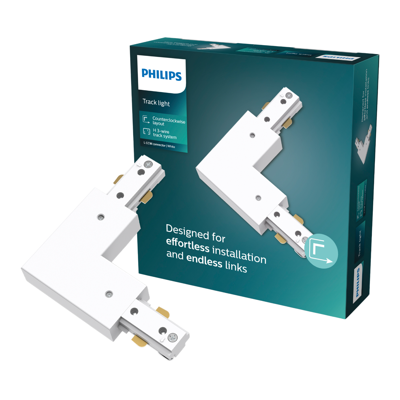 Philips EasyLink L-stik, højre i hvid