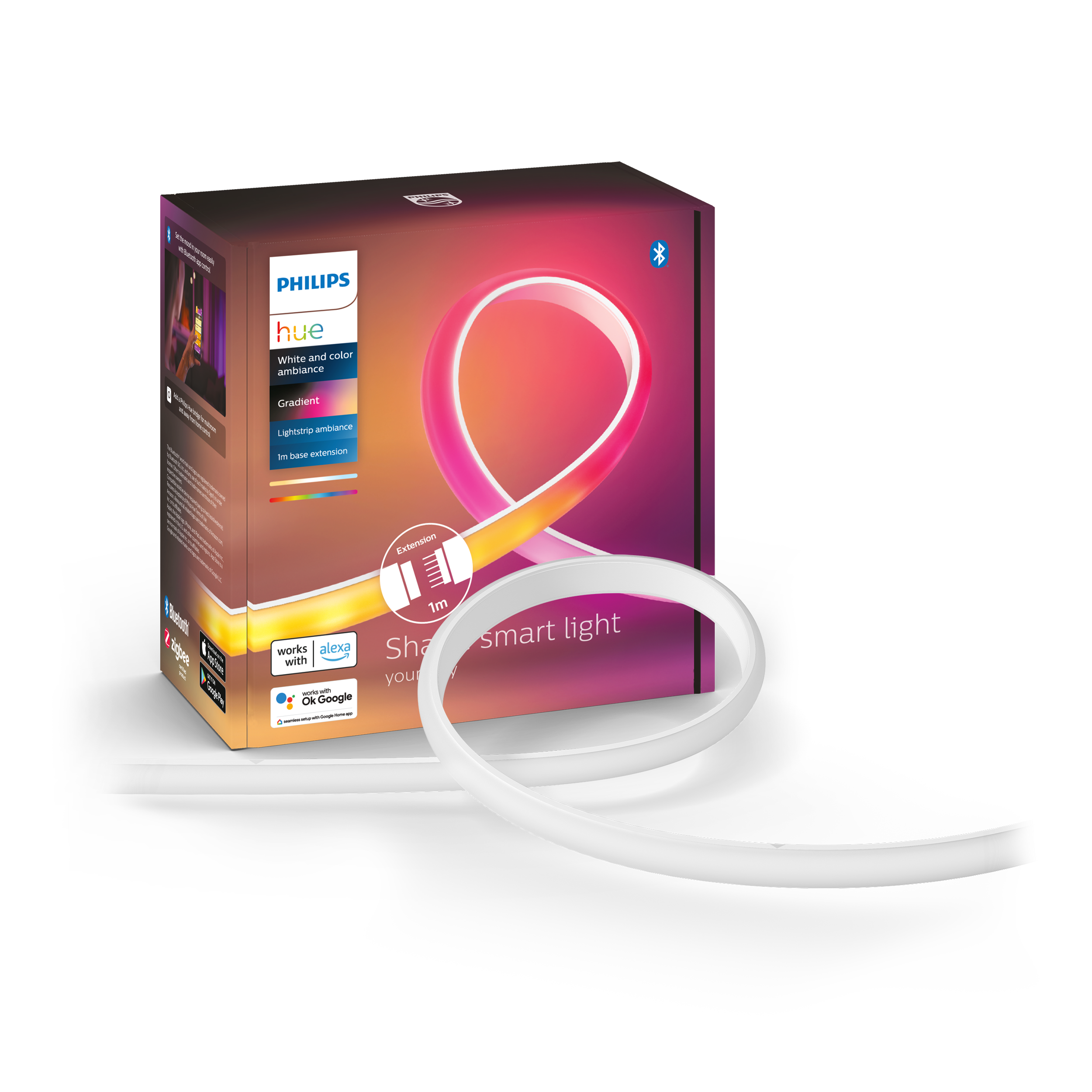 Philips Hue Gradient Lightstrip forlænger – 1 meter