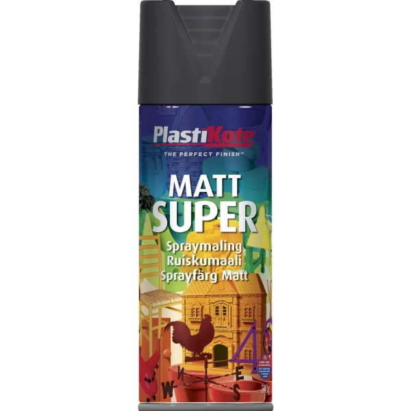 Plasti-Kote PK Super RAL9005 - Mat Sort