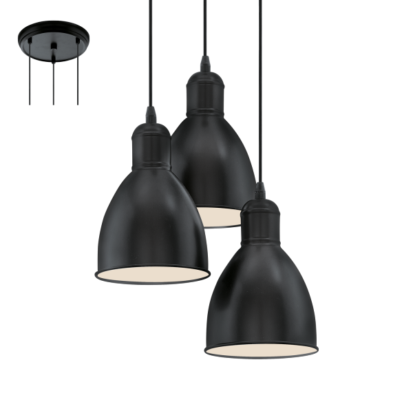 Eglo Priddy klyngependel i sort - 49465