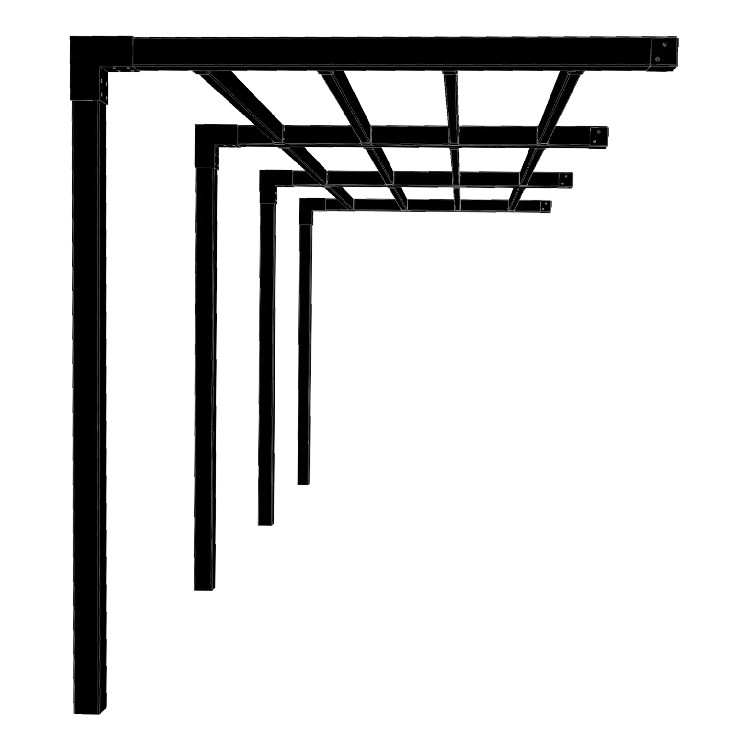 Plus Arcade Model 4 Pergola i sort RAL 9005