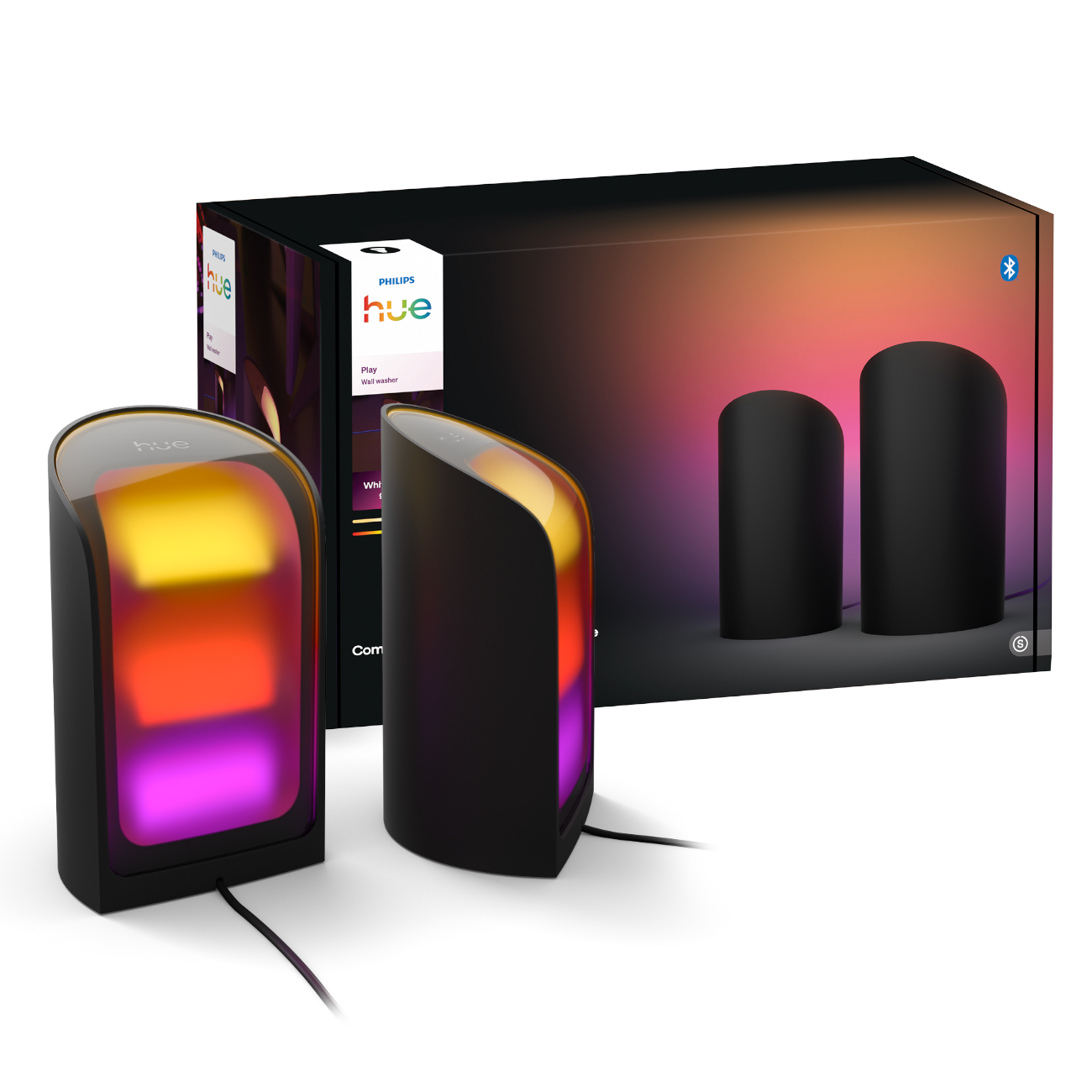 Philips Hue Play wall-washer Bordlampe i sort - 2 stk.