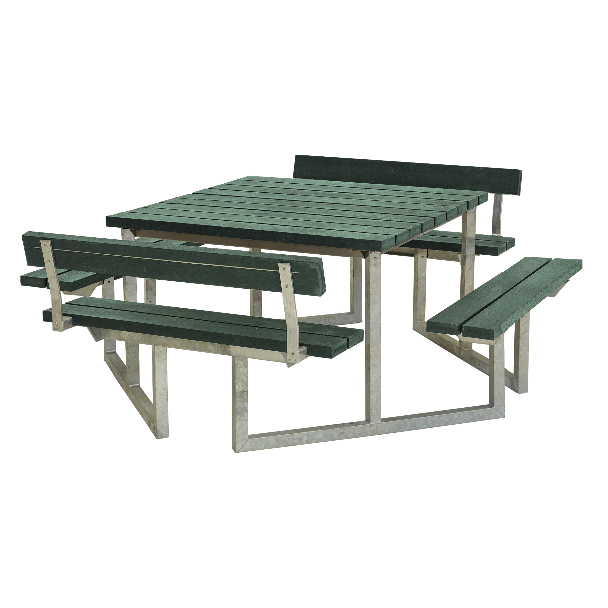 Plus Twist Bord/Bænkesæt m/2 ryglæn 204 cm - Grøn ReTex