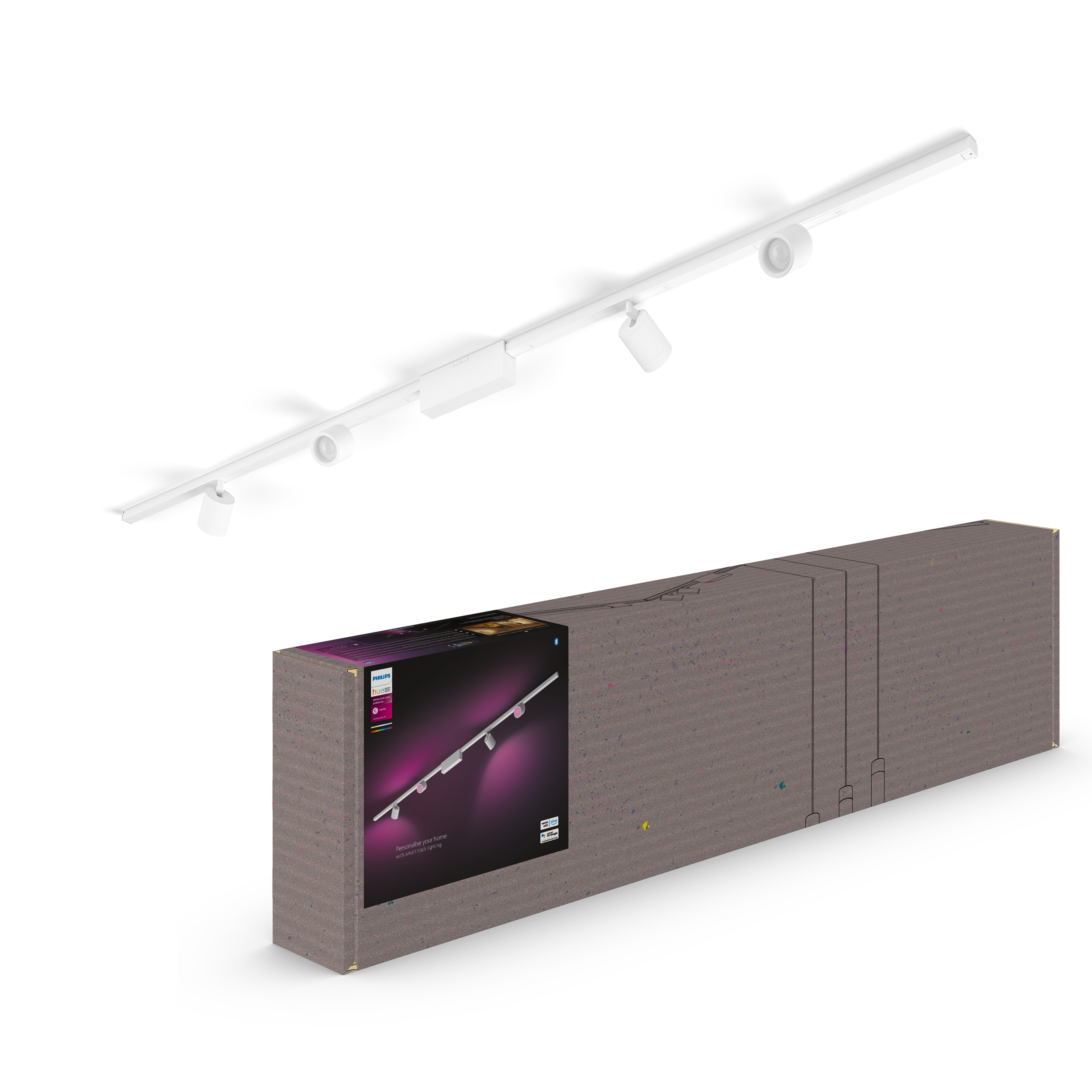 Philips Hue Perifo Loft WCA Lysskinnesæt 4 spots i hvid