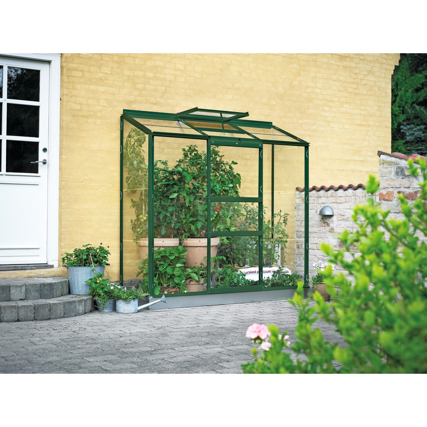 Halls Altan 3 1,33 m2 i grøn med 3 mm glas og fundament