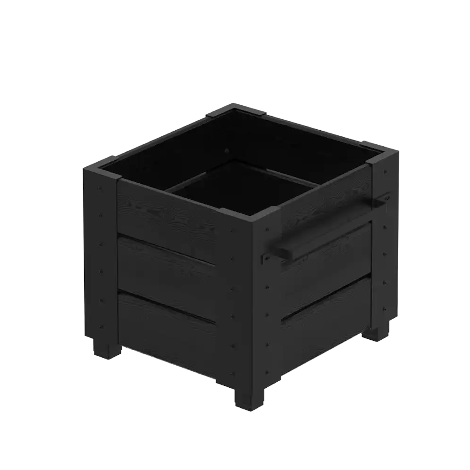 Plus Cubic Blomsterkasse med fødder 46×50×42 cm i sort
