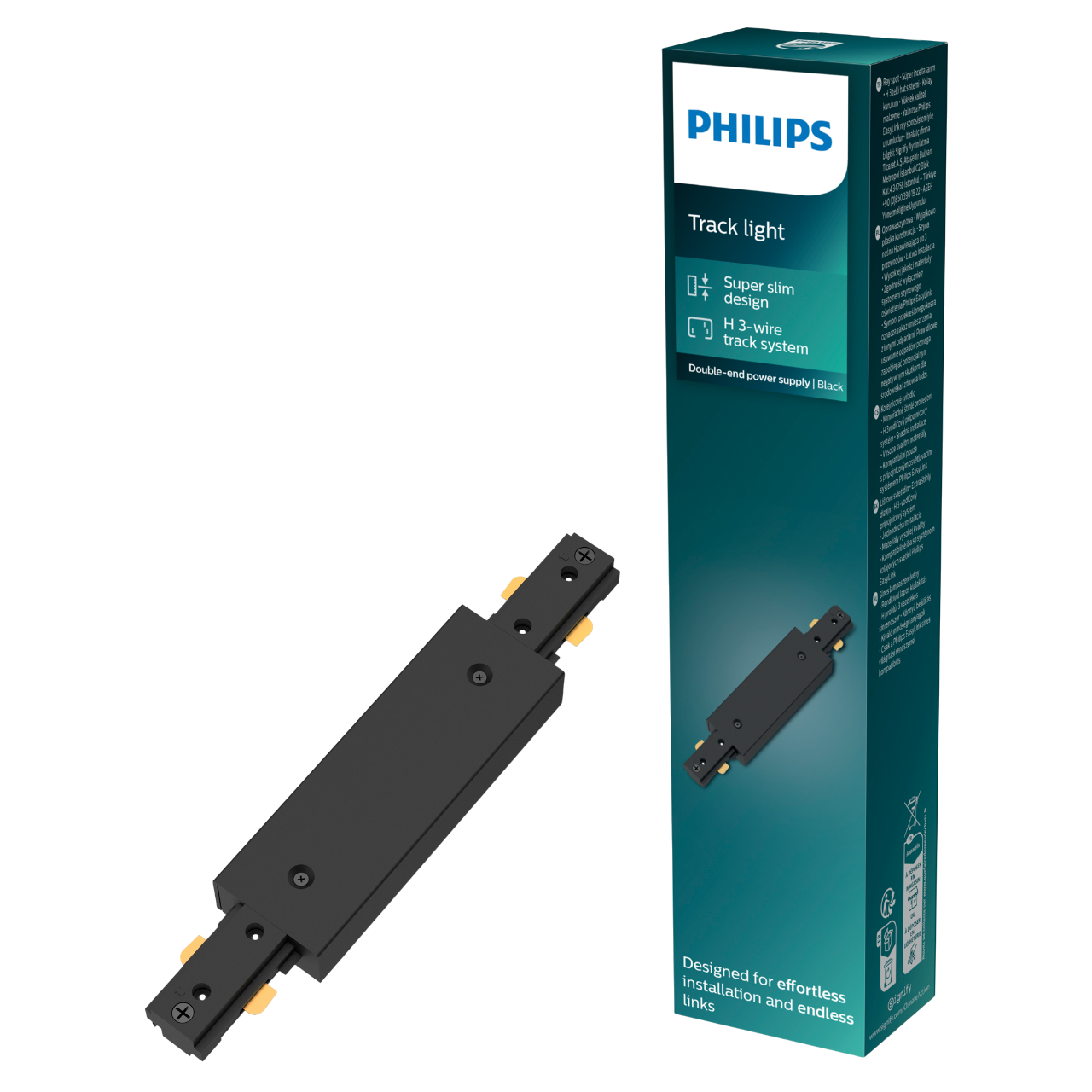 Philips EasyLink Dobbelt Strømforsyning i sort