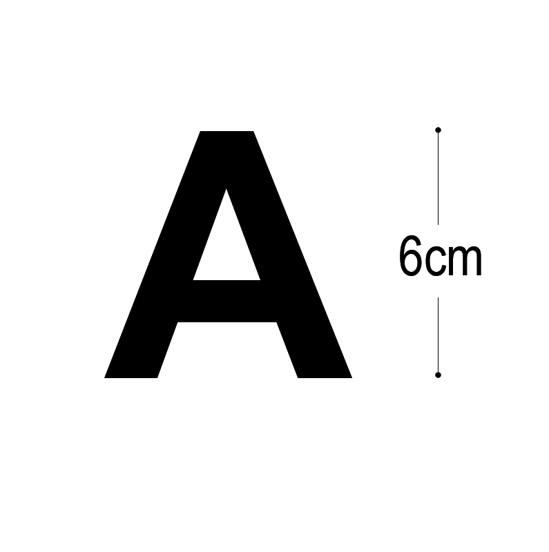Allux Foliebogstav A i sort 6 cm