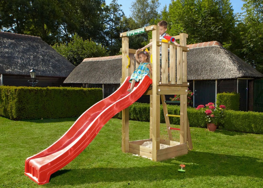 Jungle Gym Tower Legetårn inkl. rød rutschebane